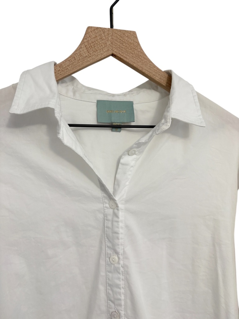 Classic White Tie-Sleeve Button-Down Shirt - Picture 6 of 13
